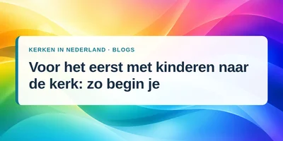 Kleurrijke golven met de artikeltitel: Voor het eerst met kinderen naar de kerk: zo begin je