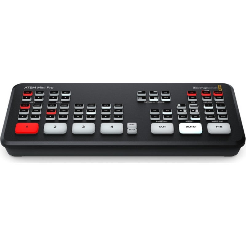 Blackmagic Design ATEM Mini Pro met vier genummerde videokeuzeknoppen