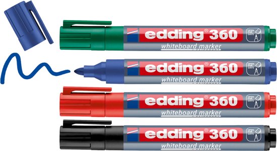 Productafbeelding van edding 360 whiteboardmarker set 4 kleuren