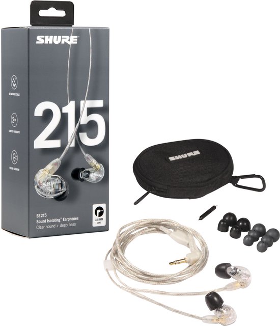 Shure SE215-CL bedrade in-ear oordopjes – productafbeelding uit bronpagina